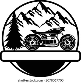 MotorBike With Mountain Background and Tree