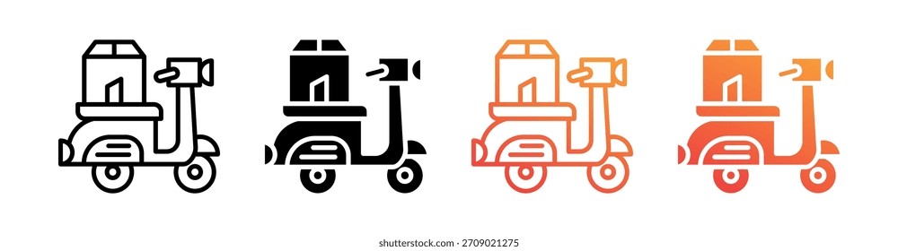 Conjunto de iconos de estilo múltiple de moto Vector