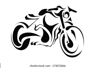 Motorbike On White Background Stock Vector (Royalty Free) 173072066 ...