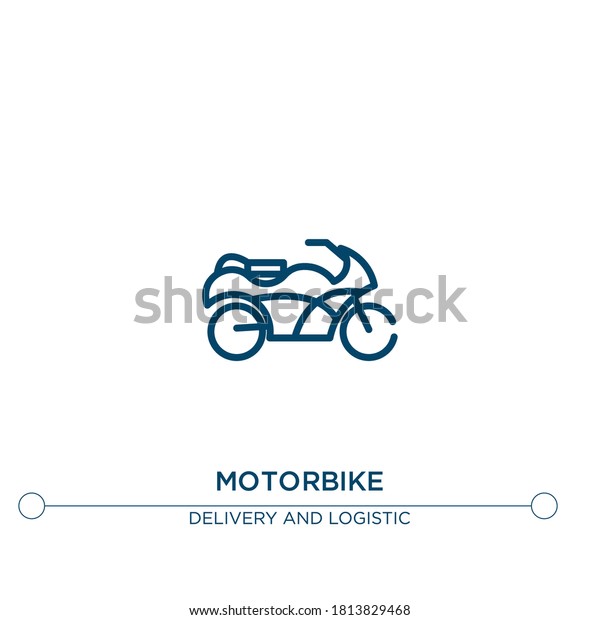 motorbike outline vector icon. simple element\
illustration. motorbike outline icon from editable delivery\
concept. can be used for web and\
mobile\
