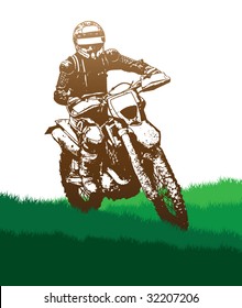 motorbike over the grass