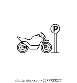 motorbike parking icon Flat illustration sign