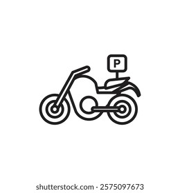 motorbike parking icon Simple thin outline