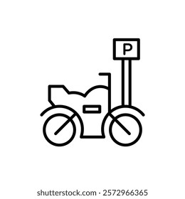 motorbike parking icon simple vector symbol