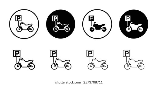 motorbike parking icon Thin line art isolated