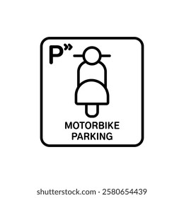 motorbike parking icon Vector logo set flat