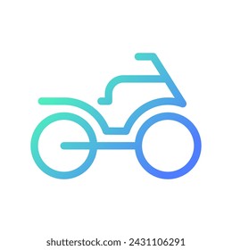 Motorbike pixel perfect gradient linear ui icon. Motorcycle transport. Navigation. Riding vehicle. Line color user interface symbol. Modern style pictogram. Vector isolated outline illustration