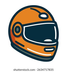 motorbike racing helmet sport flat color vector illustration template design