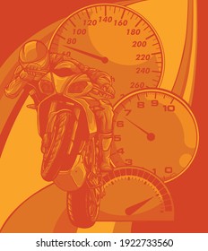 Motorbike rider, abstract vector. Road motorcycle racing