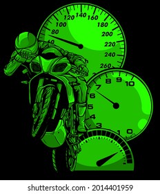 Motorbike rider, abstract vector. Road motorcycle racing