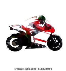 Motorbike rider, abstract vector silhouette. Road motorcycle racing