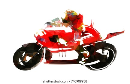 Motorbike rider, abstract vector silhouette. Road motorcycle racing