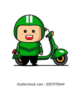 motorbike rider funny mascot design
