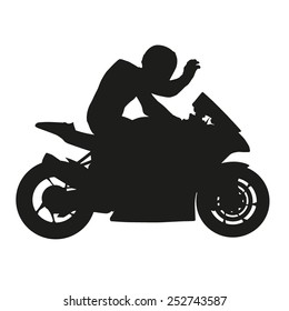 Motorbike rider silhouette