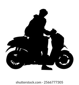 motorbike rider silhouette vector design illustarator