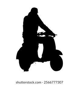 motorbike rider silhouette vector design illustarator