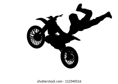 Motorbike rider vector image jump at festival of Extremals sports