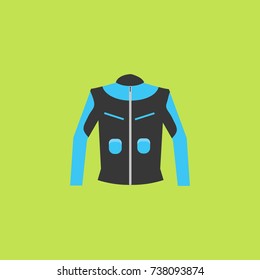 motorbike riding jacket vector in green background isolated
