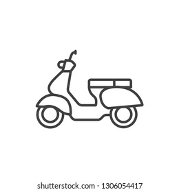 Motorbike, scooter, moped line icon.