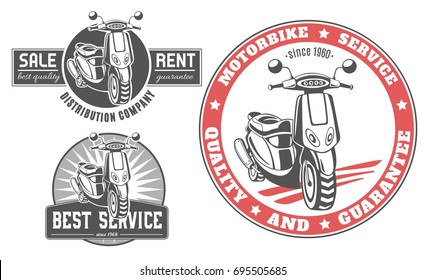 Motorbike. Set of vector logos.