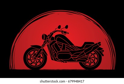 Motorbike side view designed on sunlight background graphic vector