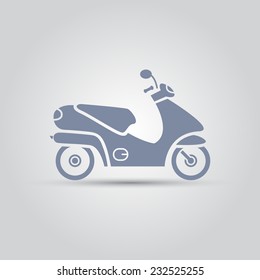 motorbike side view isolated vector icon