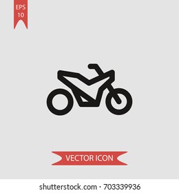 Motorbike side view vector icon illustration symbol
