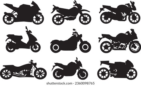 Motorbike Silhouette Vector Graphic Pack