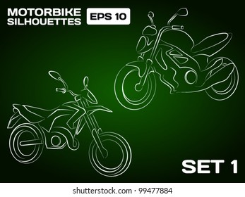 Motorbike Silhouettes Set 1