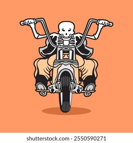 motorbike skull vector graphic design