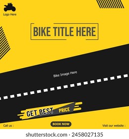 Motorbike social media post template vector graphic design.