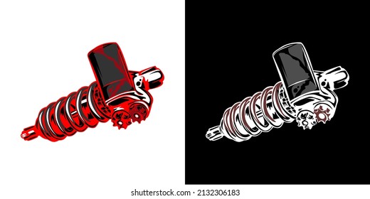 imagen vectorial de piezas de repuesto de motocicleta