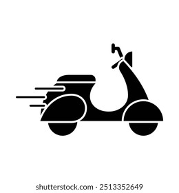 motorbike speed icon solid vector design in trendy style