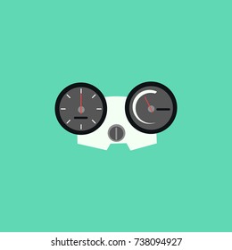 motorbike speedometer vector in green background isolated