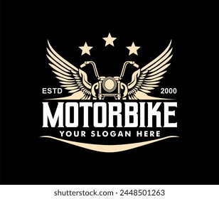 motorbike sport motorcycle Club logo emblem badges template silhouette  illustration
Design Vector Isolated on black background