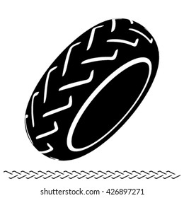 motorbike tire black symbol vector