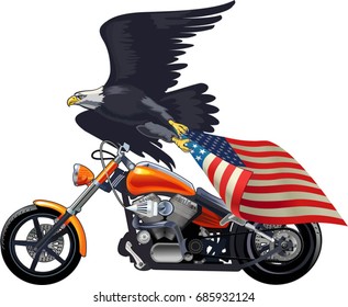 Motorbike and USA flag