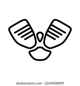 Motorbike V5 Engine in outline icon, vector illustration in trendy style. World championship motorcycle racing competition equipment. Editable graphic resources for many purposes.