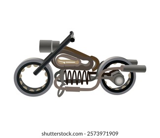 Motorbike vector, design from bike parts. 