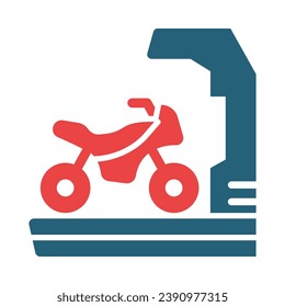 Motorbike Vector Glyph Two Color Icon For Personal And Commercial Use.
