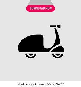 Motorbike vector icon, Black shape of moto symbol. Simple, modern flat vector illustration for mobile app, website or desktop app   