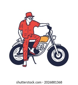 motorbike vector illustration with hand drawn style