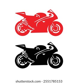 Ilustração de vetor de motocicleta com silhueta 