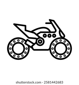 Motorbike Vector Line Icon Design