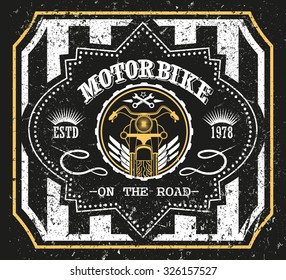 Motorbike vintage racing typography, t-shirt graphics, vector illustration