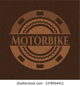 Motorbike vintage wooden emblem