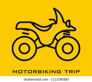 Motorbiking trip icon signs