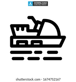 motorboat icon or logo isolated sign symbol vector illustration - high quality black style vector icons
