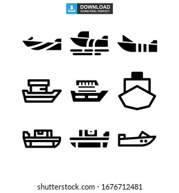motorboat icon or logo isolated sign symbol vector illustration - Collection of high quality black style vector icons
