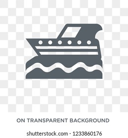 motorboat icon. Trendy flat vector motorboat icon on transparent background from Nautical collection. 